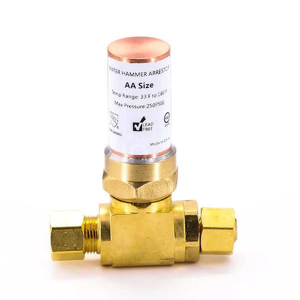 Brass Colour Tee Water Hammer Arrestor F1960 Tee Water Hammer Arrestor Lead Free