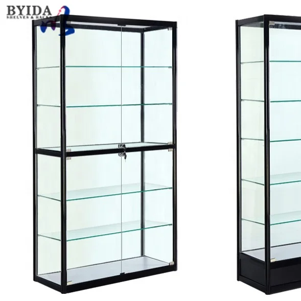 Free 3D Design Shop Glass Showcase Display Cabinet With LED Light
