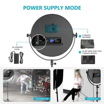 Neewer NL-360ARC 18''/45.5cm 70W Ultra Thin Bi-Color Round LED Light 70W Dimmable Light with AC Adapter/2.4G Wireless Remote detail image
