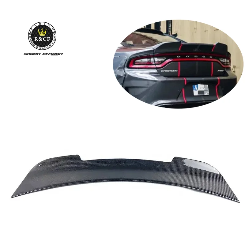 Gloss Black Hellcat Style SRT Rear Trunk Spoiler For Dodge Charger 2015-2022 – No Drilling