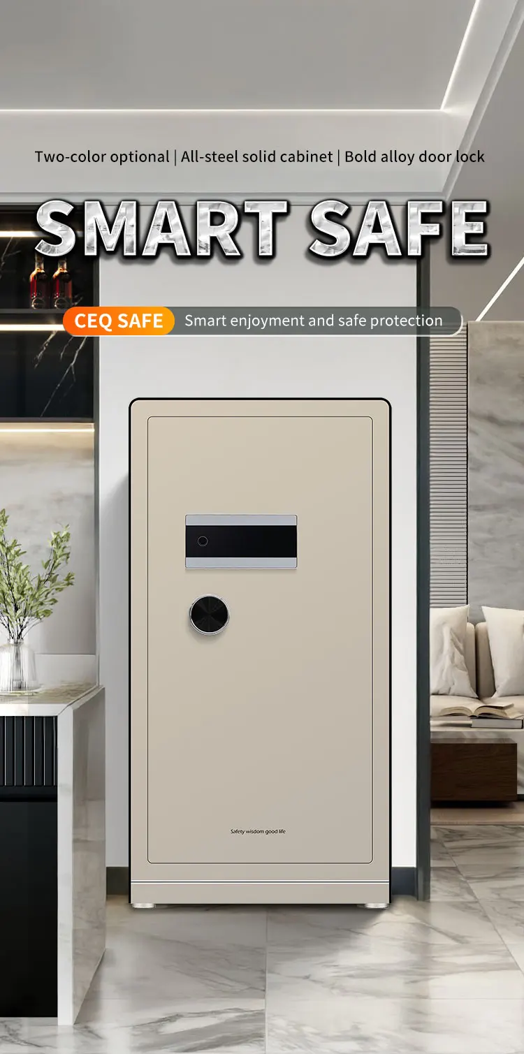 CEQSAFE Metal Electronic Digital Lock Fingerprint WiFi Safe Box Smart Home Office Security Safe Box for Money details