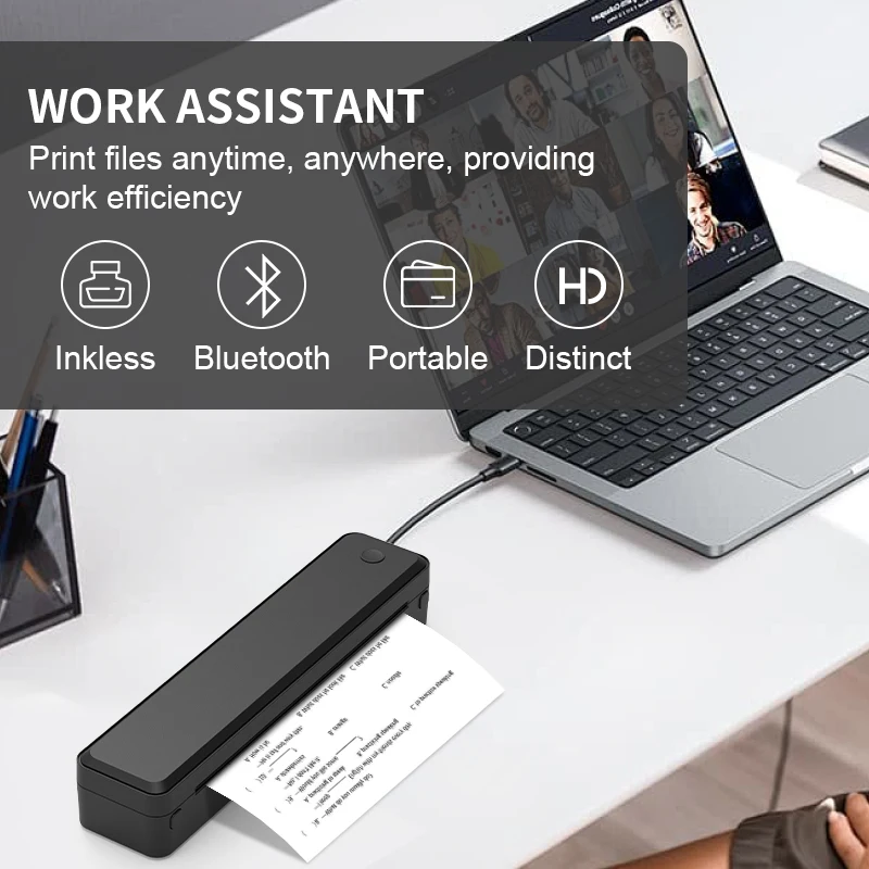 U8 A4 Portable Thermal Printer - 200/300DPI for Android & IOS