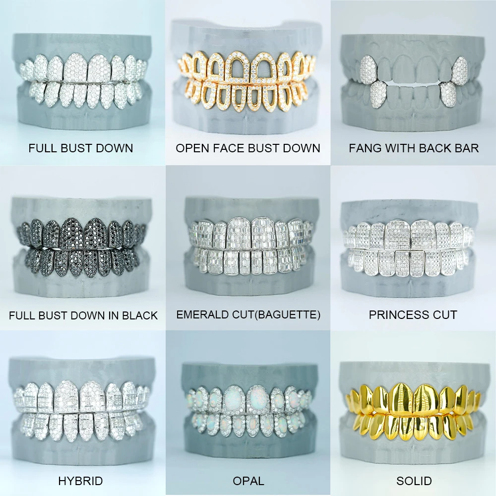 Pass Diamond Tester Princess Cut Custom Moissanite Grillz Luxury Hiphop