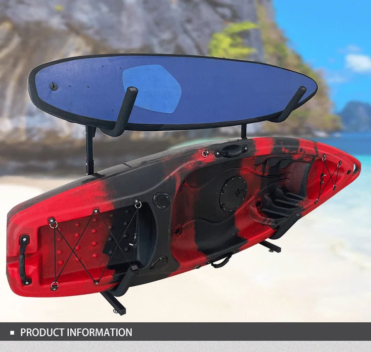 Onefeng Heavy Duty Freestanding Metal Kayak Rack Two Surfboard Storage ...