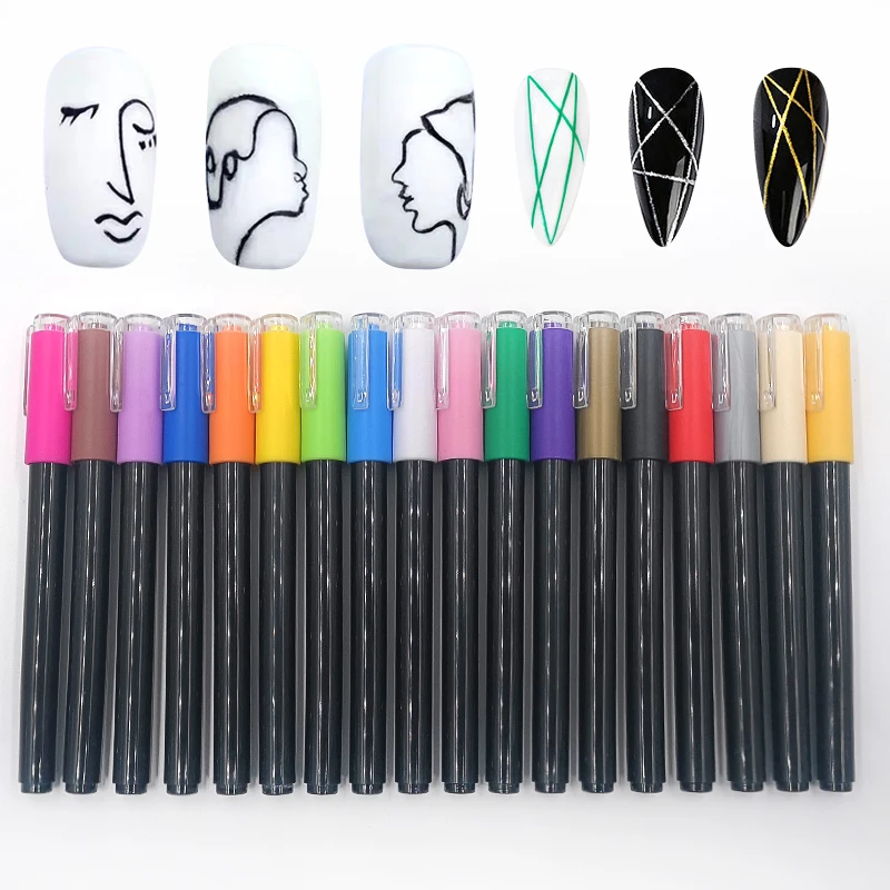 Hot Sell Colorful Gel Nail Line Pen Nails Art Pens Diy Paint Marker Pen