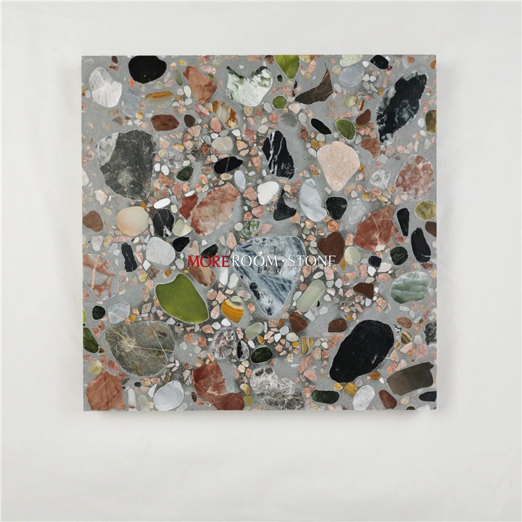 Multi Colors Natural Terrazzo Tiles Slab with Marble Chips