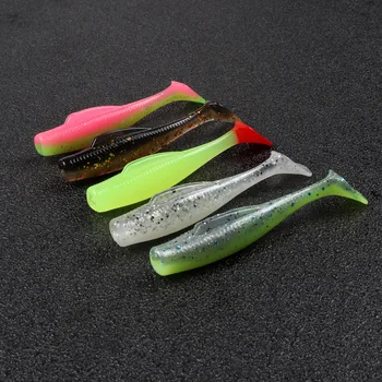 CHEERY TPR 65mm 2.3g 55mm 1.8g Soft Paddle T Tail Fishing Ripple Shad Lure Small Double Color Artificial Swimming Bait – Soft Lure – view 5