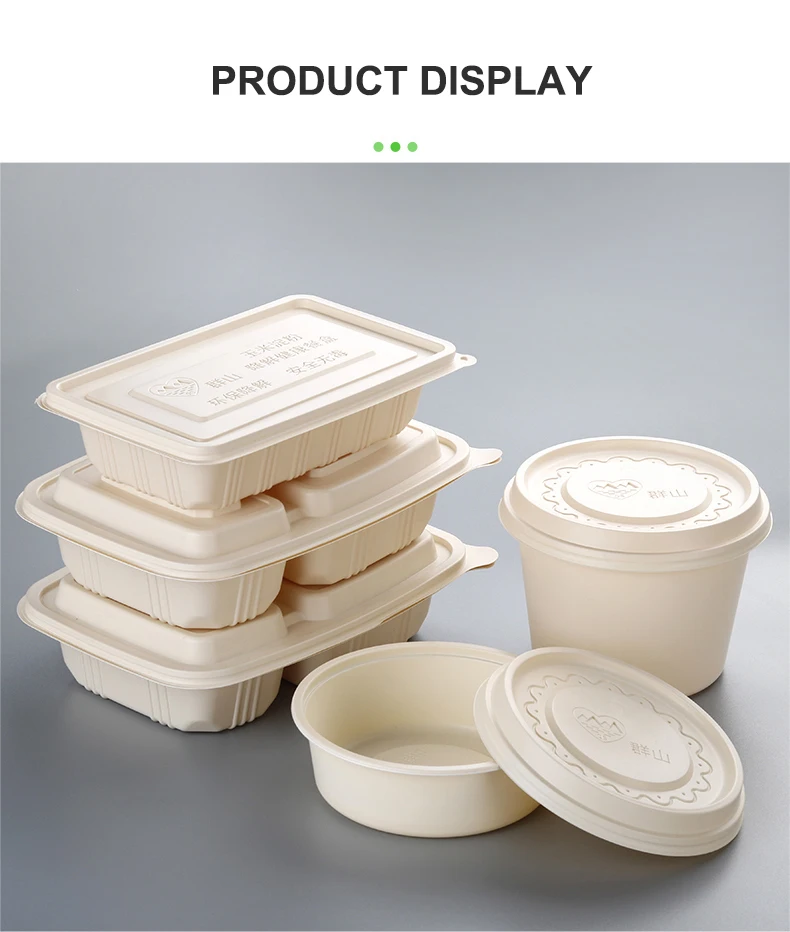 Eco Friendly Food Packaging Cornstarch Disposable Bowl Microwavable