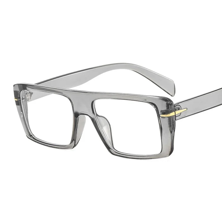 2026 Trend Luxury Decorative High-End Transparent Optical Frame Thick Rectangular Glasses Unisex For Office Use_voghion.com