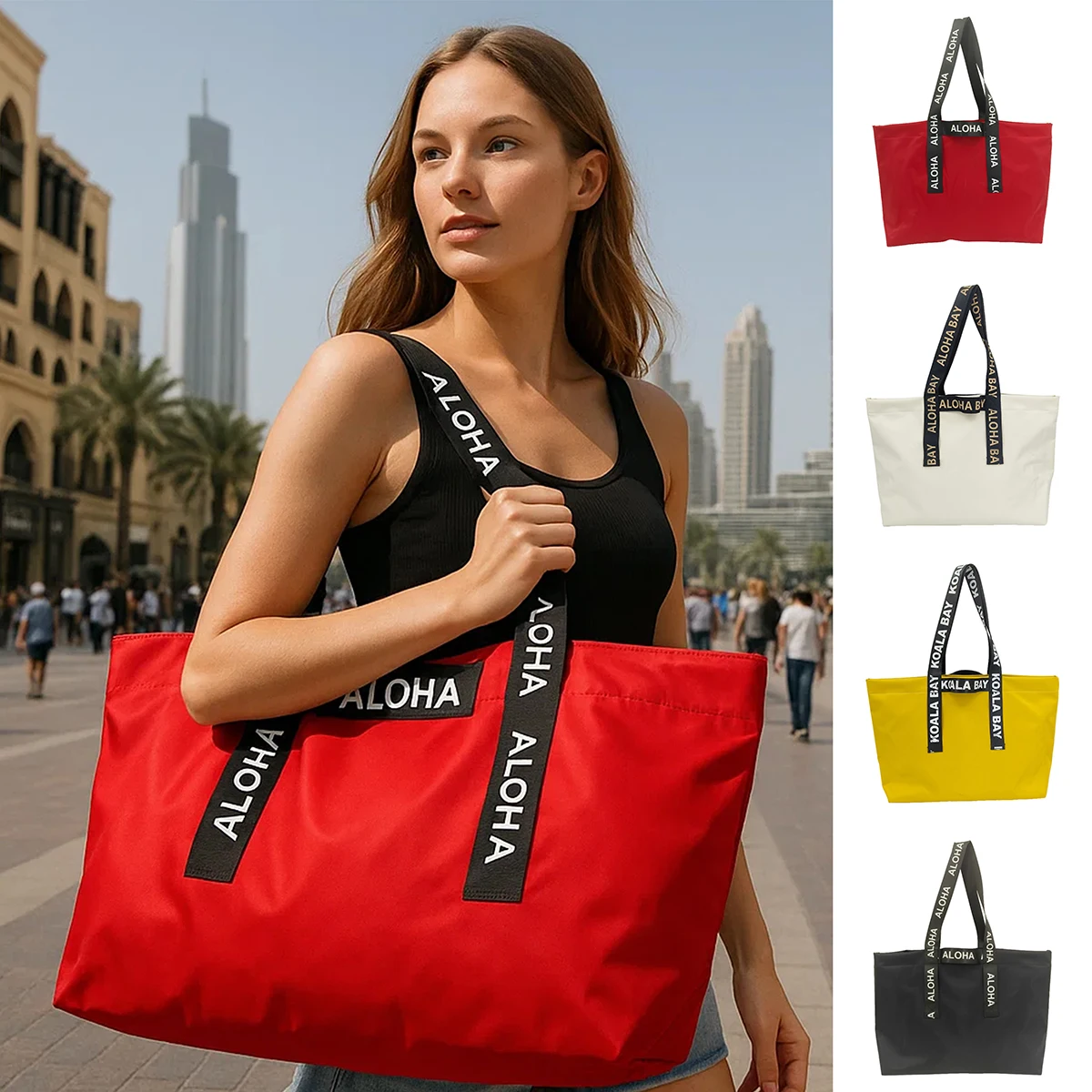 Customizable Waterproof Lightweight Women Nylon Tote Shoulder Bag Shopping Reusable Durable Nylon Bag For Women