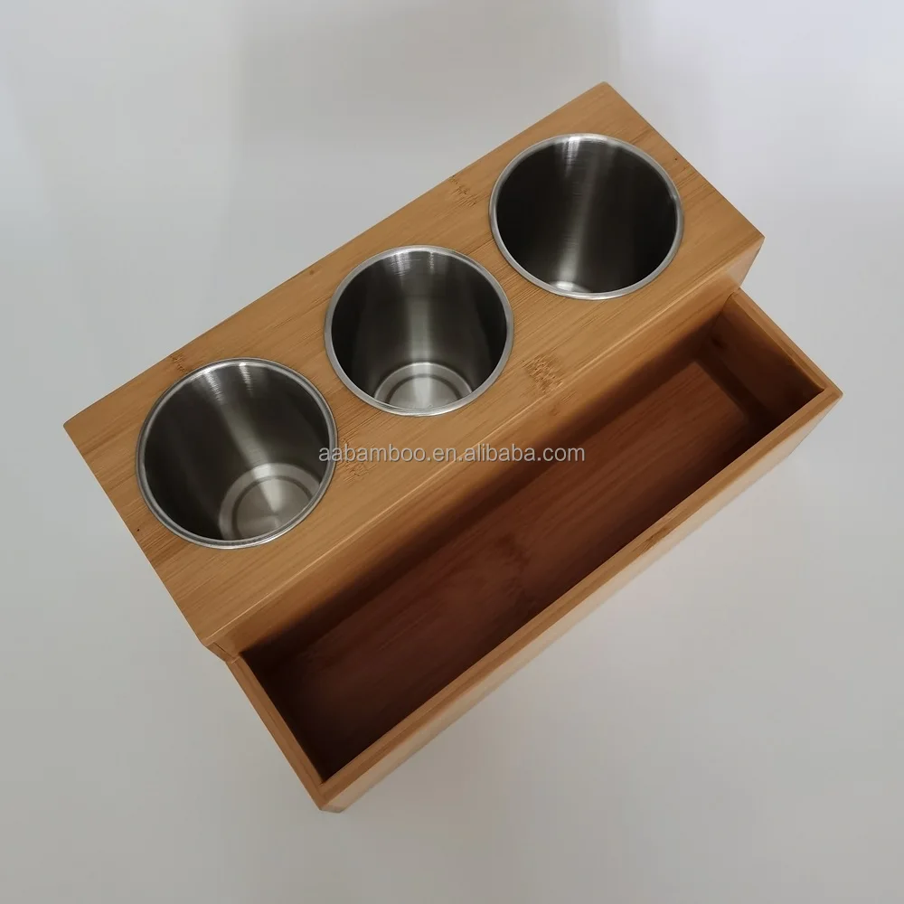 Multifunctional Bamboo Wooden Hair Tool Organizer Blow Dryer Holder