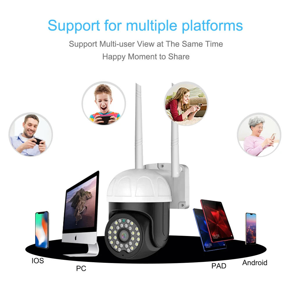 OEM V380 Pro 3MP 1080p Two Way Audio IP Camera Ptz Outdoor Wifi Night  Vision Wireless Smart Security Auto Tracking CCTV Camera