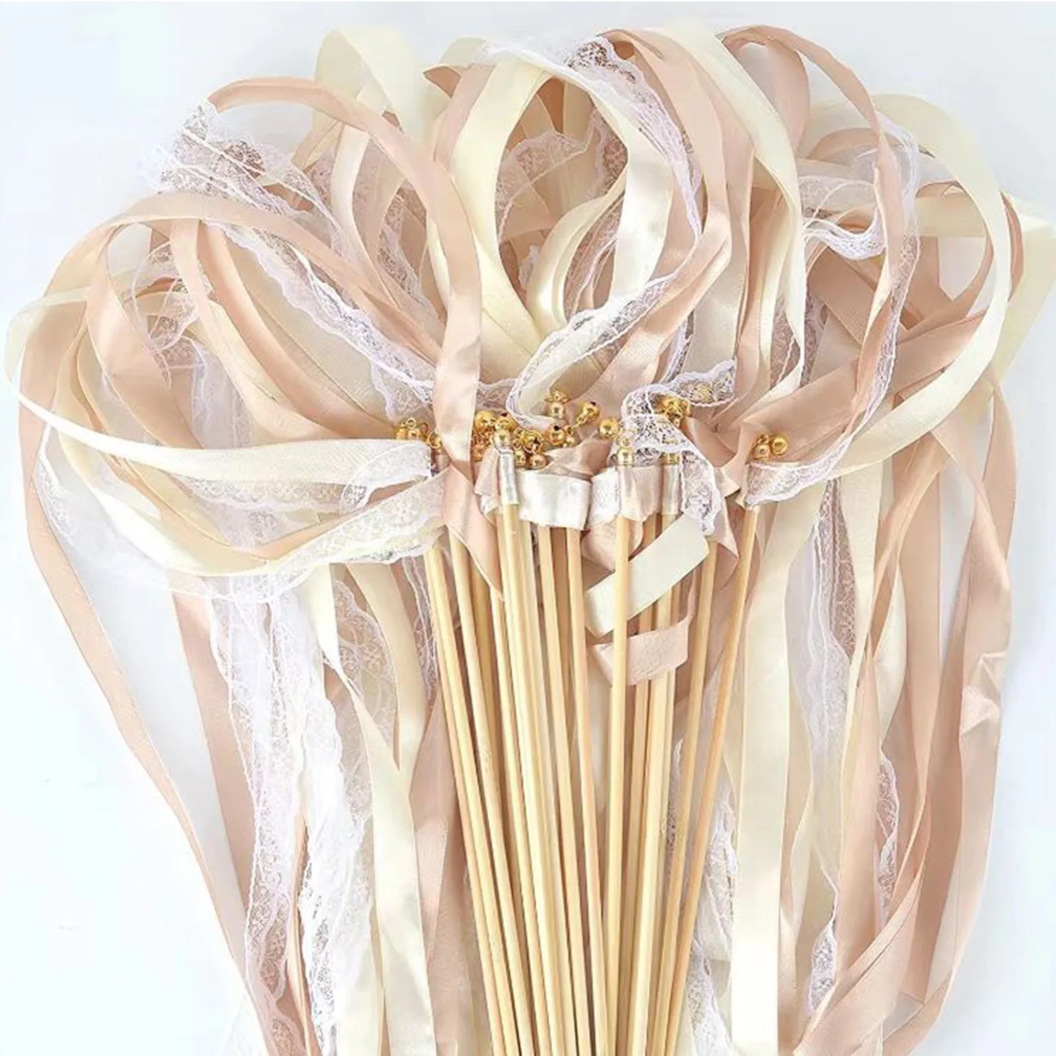 Ленты кружевные свадебные палочки с