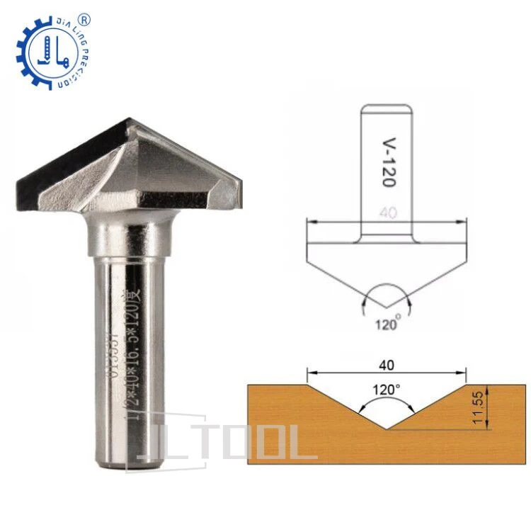 90 Degree 120 Degree Router Bit Pcd Diamond V Router Bit For Particle