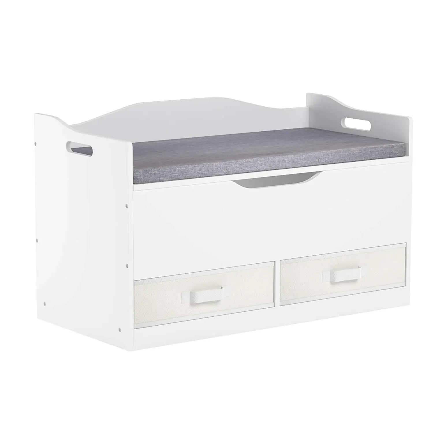 white toy storage bench