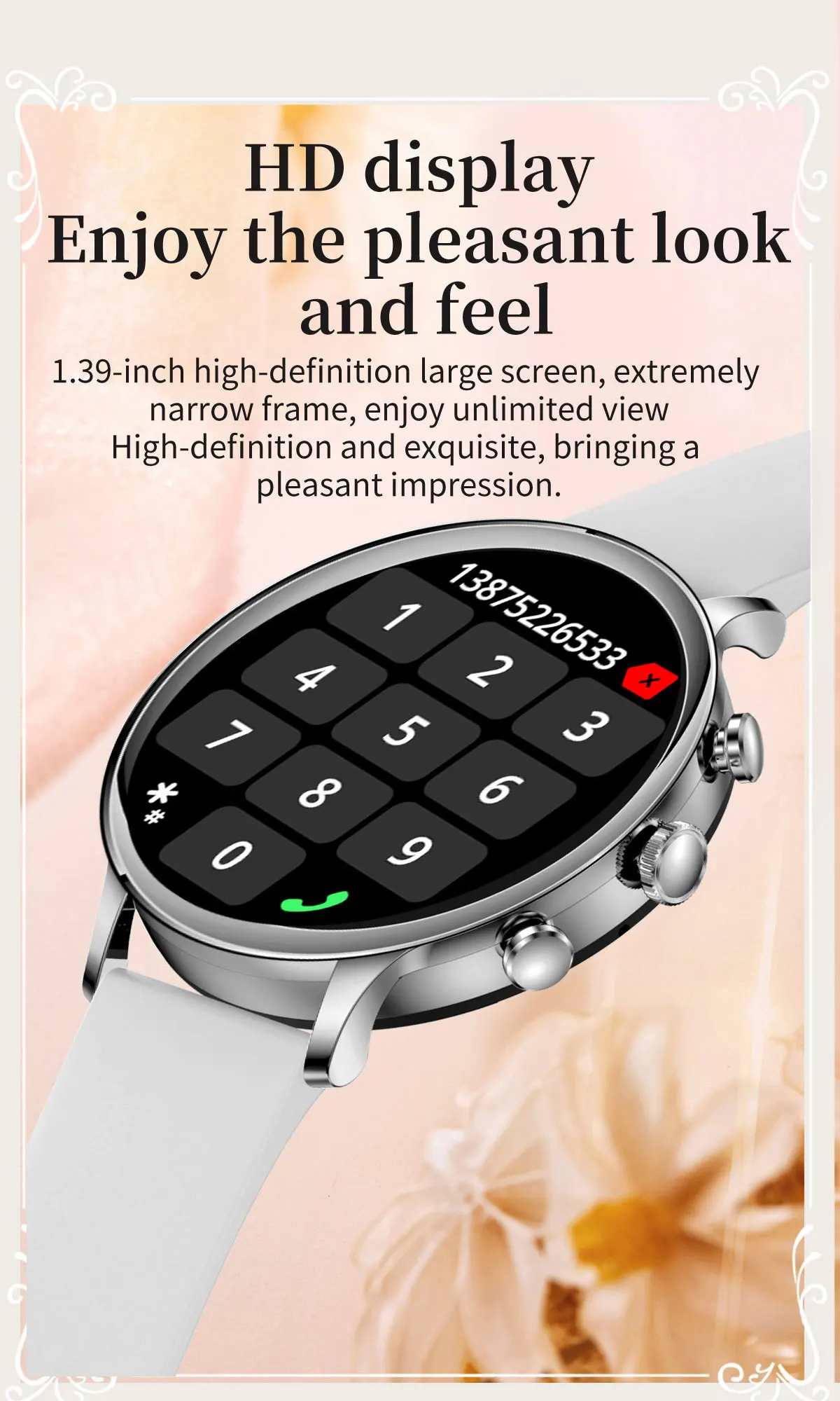 Chinese factory supplier supply  V61 Fashion Ladies Smart Watch 2025 1.39
