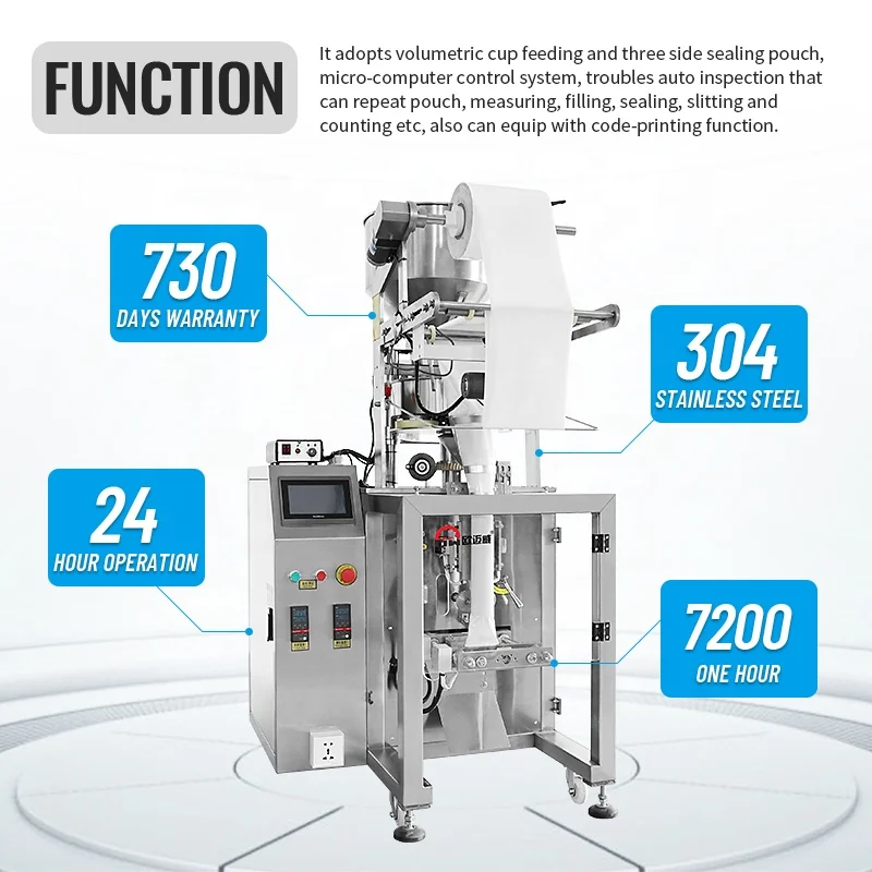 Fully Automatic High-Accuracy 50g-1kg Multi-Function Filling Capping Machine Labeling for Grains Beans Pouch/Film