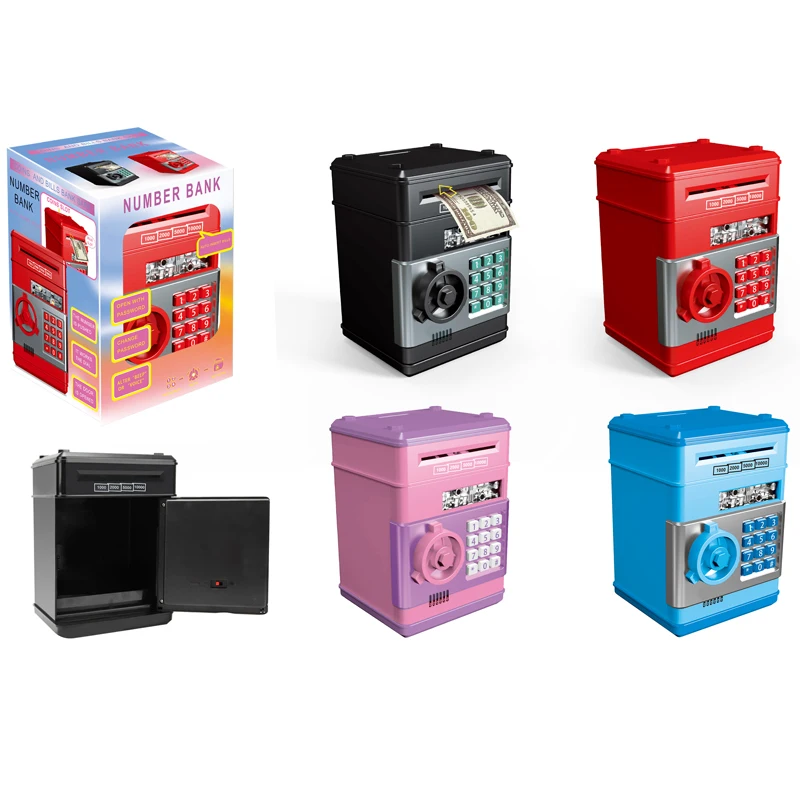 Zhorya Musical Cash and Coin Money Safe Box Bank Mini ATM Machine Password Toy for Kids
