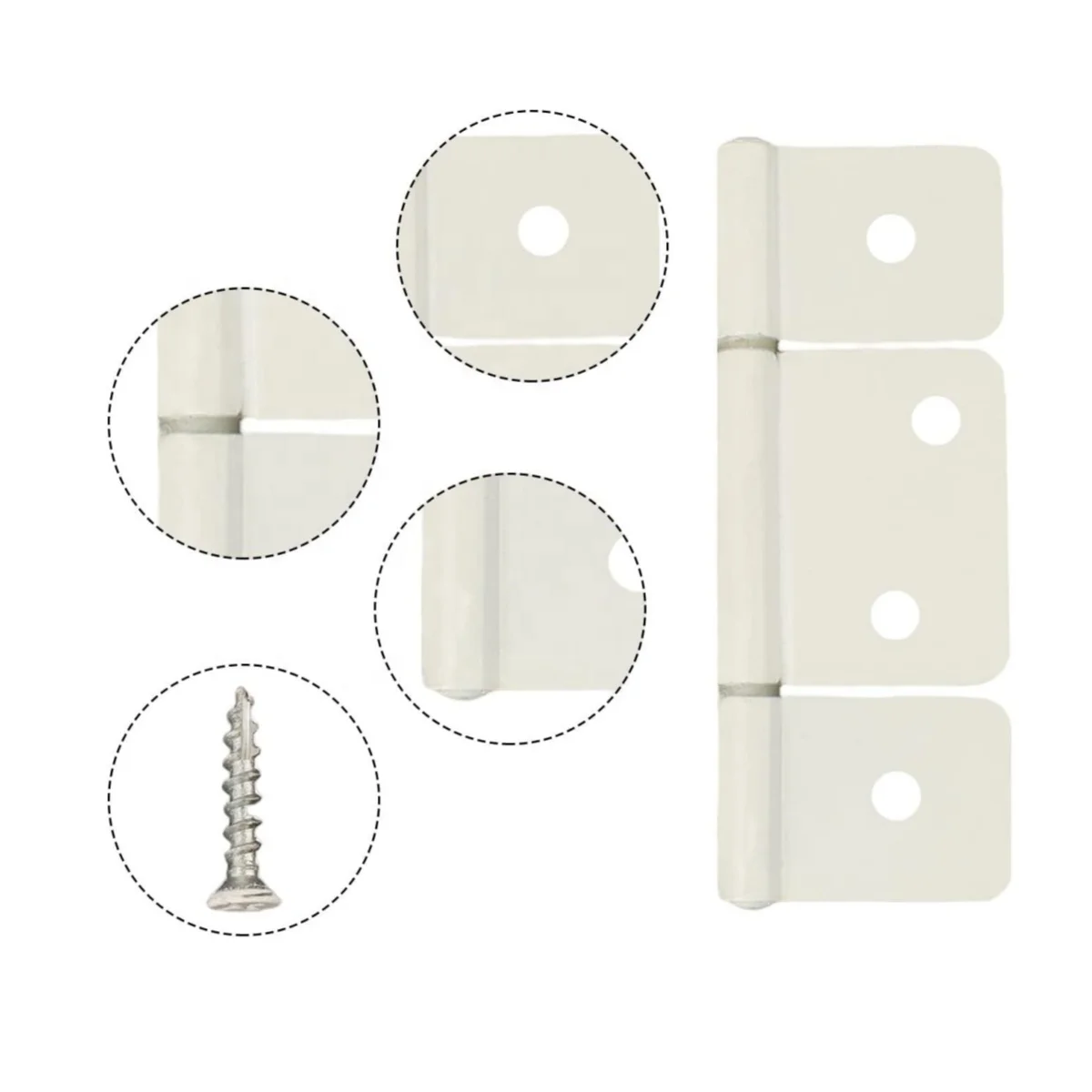 4 Pcs Per Set Door Hinges Replacement fits for Larson White Screen Door Hinges Center Extruded Aluminum Door flag Hinge supplier