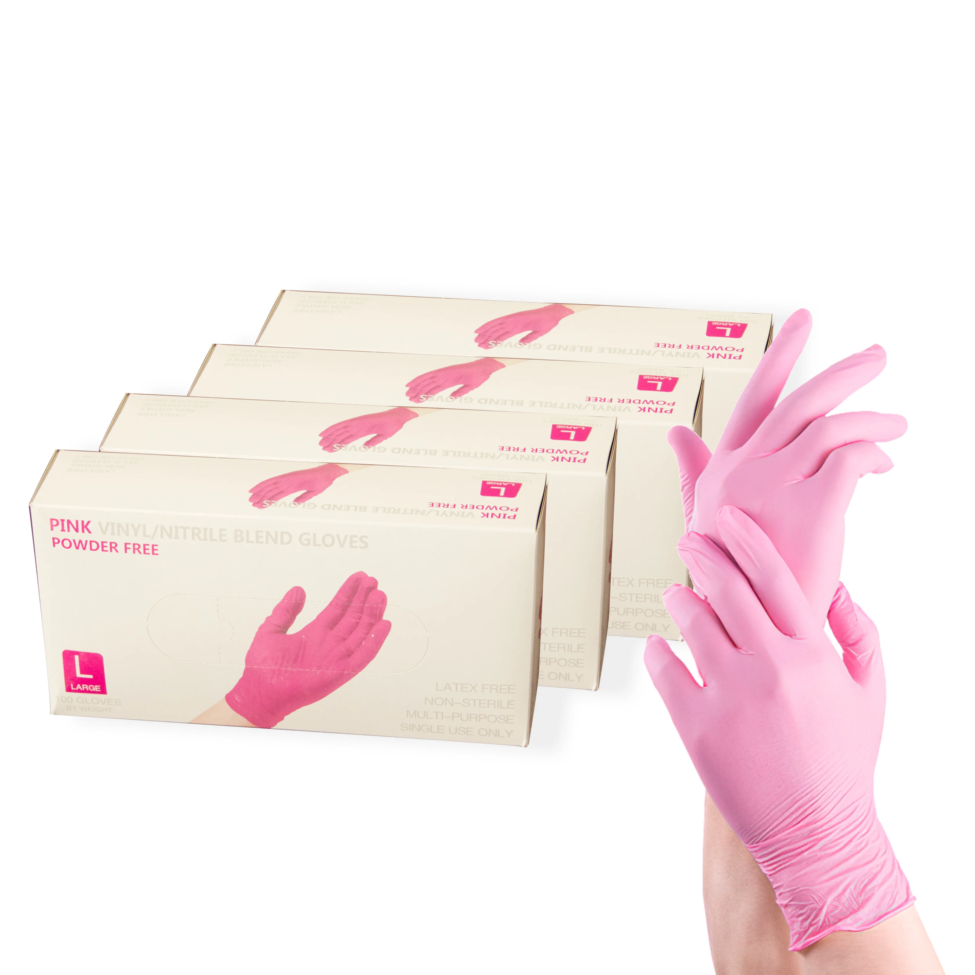 Hot Sale Disposable Beautiful Strong Powder Free Pink Nitrile