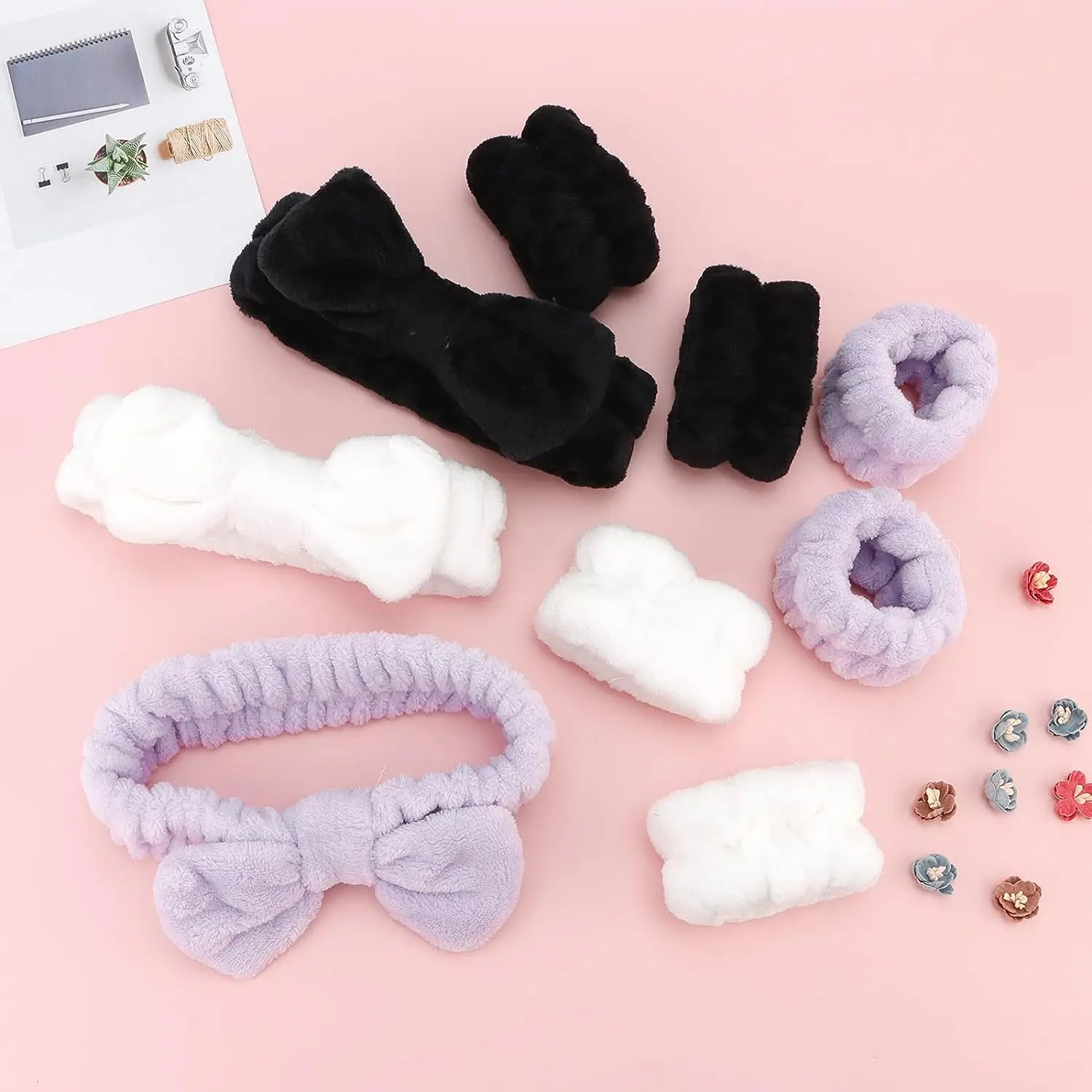 2023 Лидер продаж резинки для макияжа лица пушистые коралловые Флисовые женские эластичные повязки для лица для душа