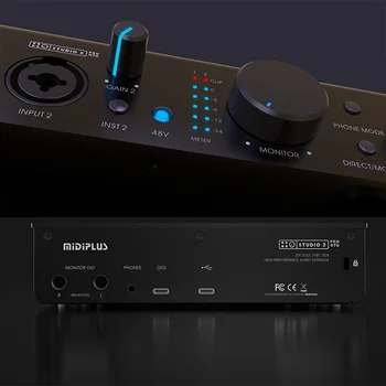Midiplus Studio 2 Pro OTG 24bit USB音声インターフェース録音用