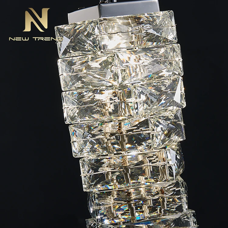 PFT8459 New Product K9 Crystal LED Hanging Light Indoor Decorative Pendant for Living Bedroom Dining Room Stylish Home Chandelier