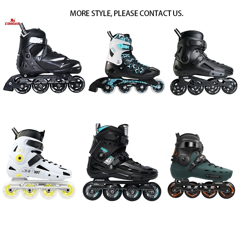 COUGAR MZS307B Roller Skates - Durable 3-Wheel Inline Skates