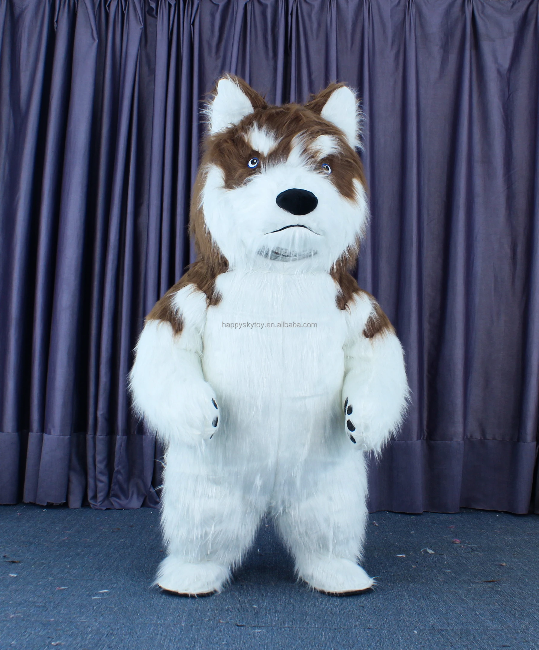 Cartoon Inflatable Husky Dog Mascot Costume Wearable Advertising Walking Plush for Parties Halloween Dog Costumes Adult Mascot
