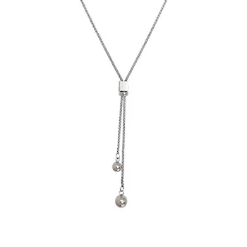 AA018884 Trendy Woman Men Stainless Steel Chain Style Sliding Pendant Necklace for Modern Guys