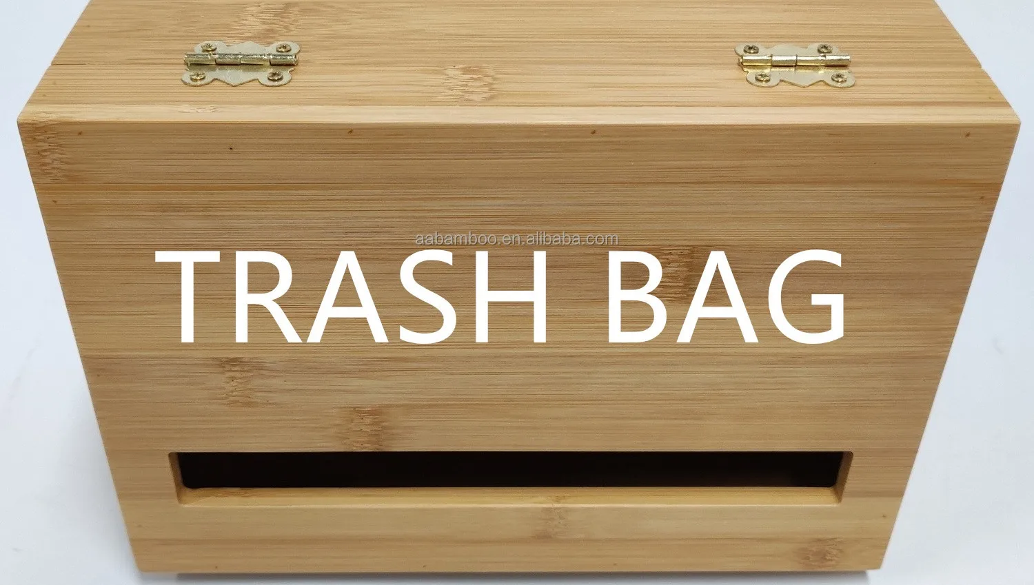 Wooden Bamboo Plastic Garbage Bag Storage Organizer Extra Large Trash