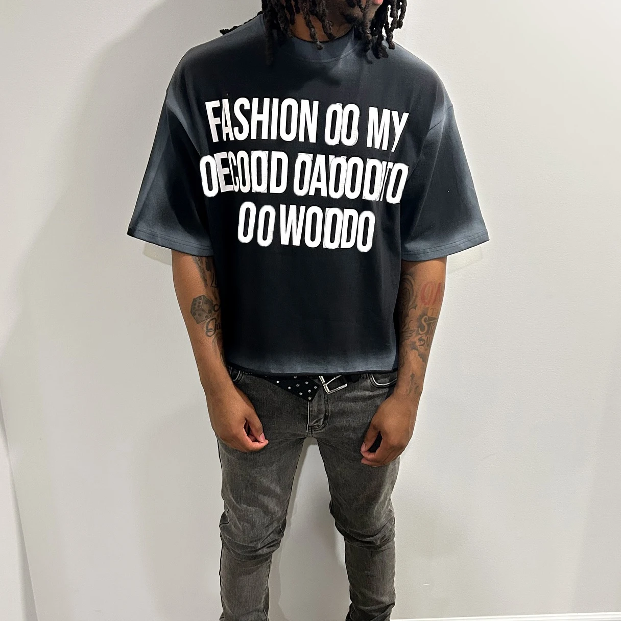 Hip Hop Custom Silk Screen Printing logo Oversize Vintage Acid Wash Tees Drop Shoulder t Shirt for Men