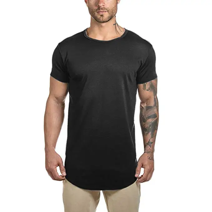 Premium Men's Round Neck T-Shirts - 95% Cotton 5% Spandex Blend for Comfort