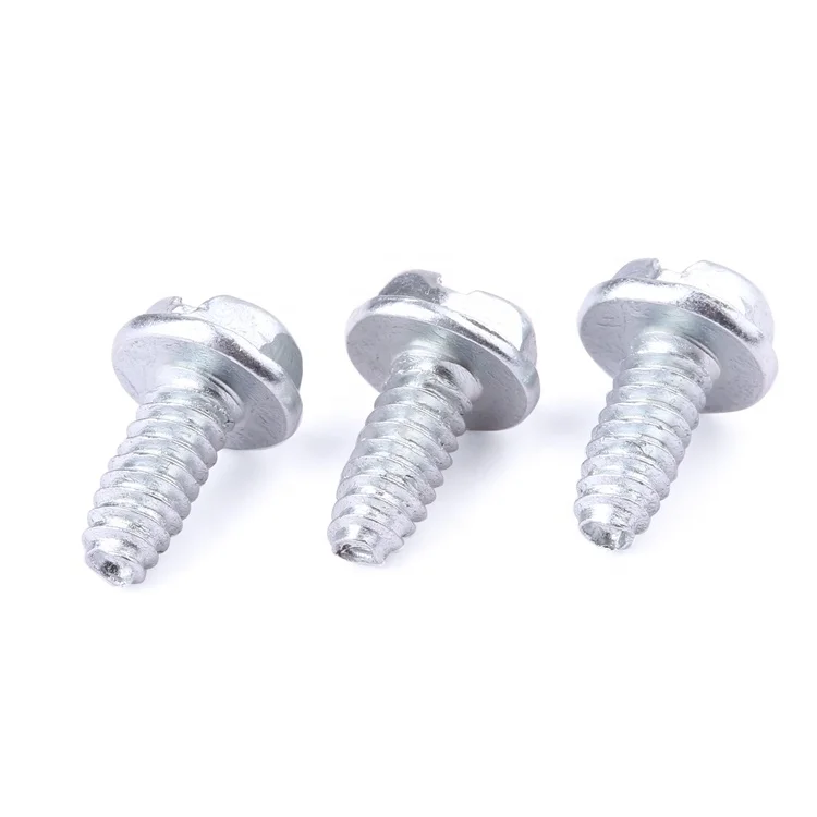 Factory price fastener galvanized slotted outer hexagonal flange self-tapping screws