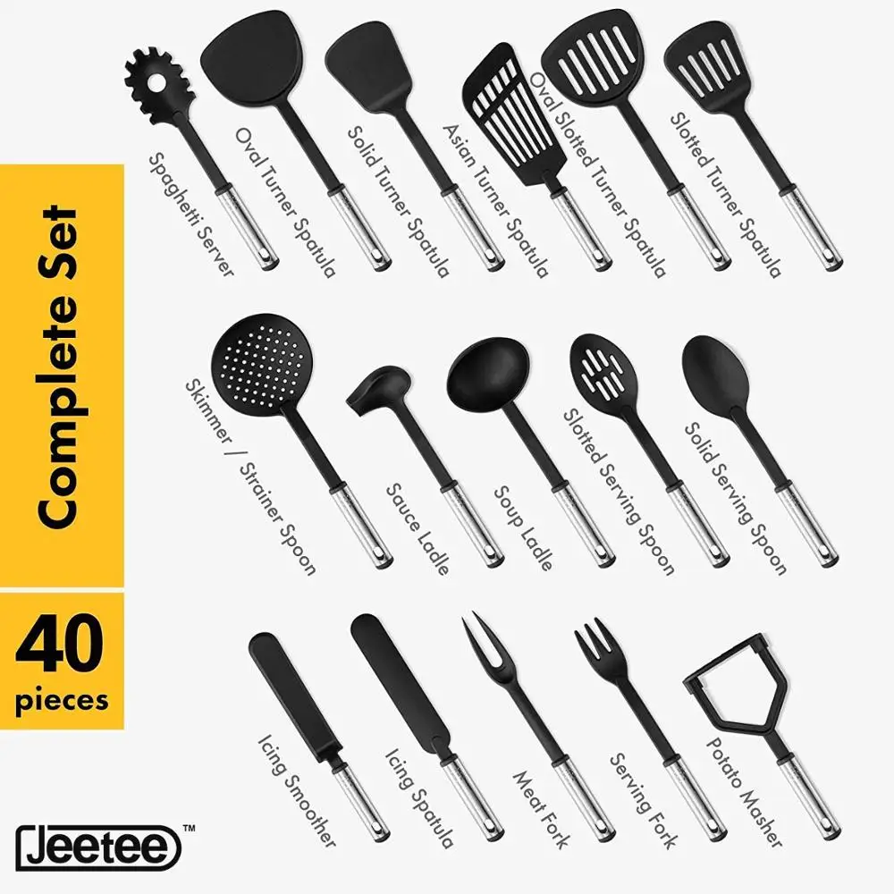 VEICA,kithcen Utensil set 42 Cooking Utensils set Nylon and