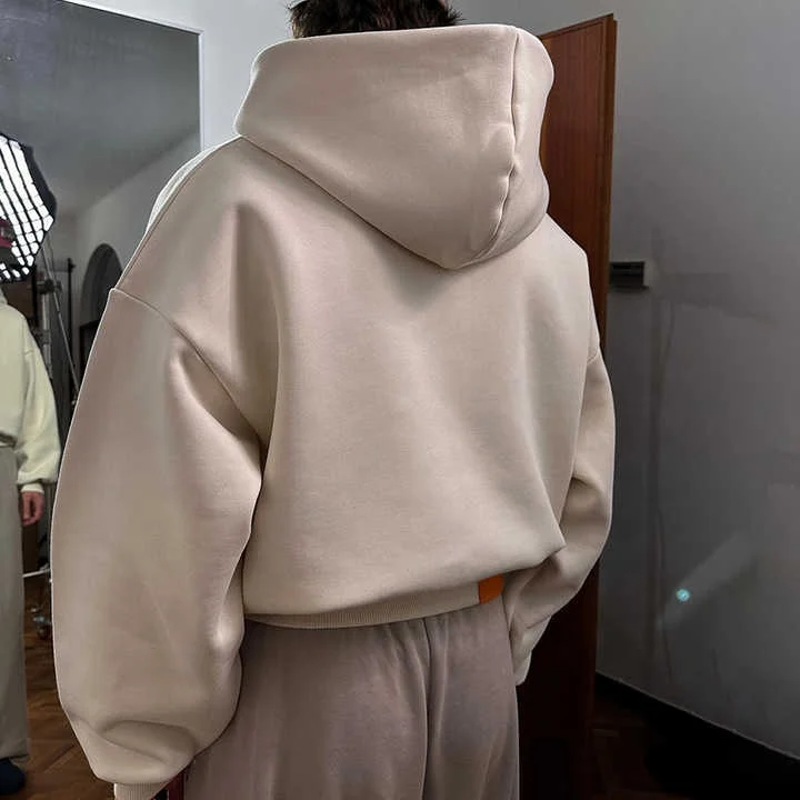 Custom Essentials High Quality Baggy Terry Plain Blank Heavyweight Cotton 500 GSM Boxy Oversized Zip up Hood Sweatshirts Hoodies