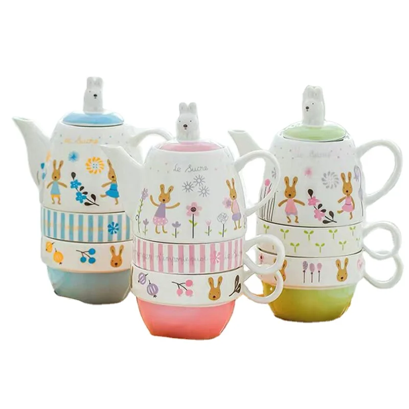 TUCHACA Rabbit Tea pot & Tea cup. Cute Bunny tea set. Ceramic Knit Cup  Single Tea Service Set, with …See more TUCHACA Rabbit Tea pot & Tea cup.  Cute