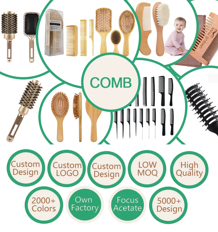 Wholesale Braiding Barber Hair Sharp Parting Combs Custom Logo Heat Resistant Carbon Fiber Comb Precision Rat Tail Comb