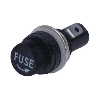 Screw Cap Quick Connect Short Type DC PCB Glass Tube Type 5x20mm Black Electrical Panel Mount Fuse Holder