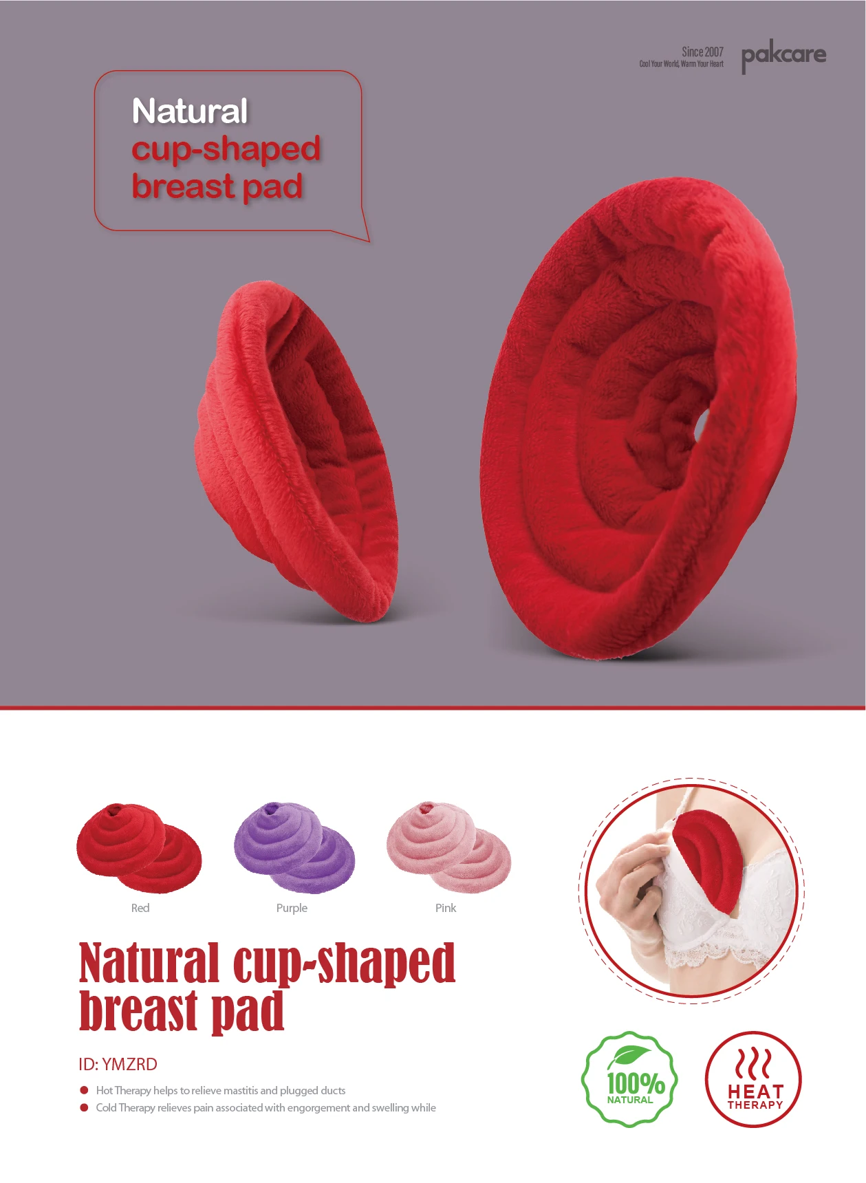 Microwave Heated Breast Cooling Pad Therapy Breast Hot Compress Massage