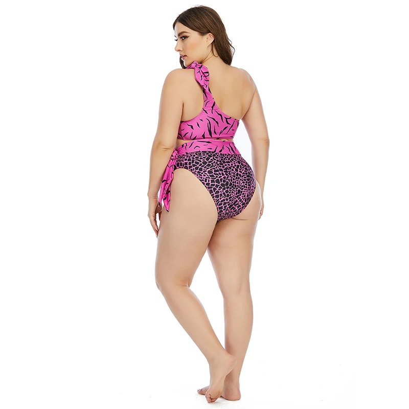 Custom Wholesale Hot Sale Sexy Plus Size Two Piece Bikini Sets Beach Wear High Waist Hollow 4230