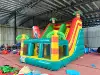 Château gonflable vert 4x6m avec toboggan