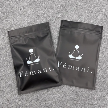 Custom Logo Matte Black Aluminum Small Bags Packaging Sachet for Samples Food Grade Coffee Tea Herbal Snack Mylar Zipper bags