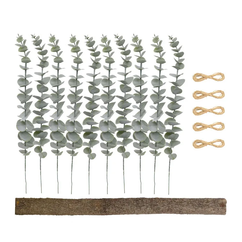 Decor Artificial Fake Eucalyptus Greenery Leaves Stems Wall Hanging
