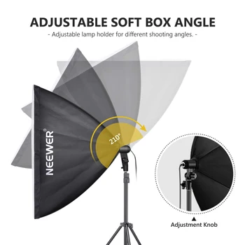 Neewer 700W Professional Photography 24x24 Inches/60x60 Centimeters Softbox with E27 Socket Light Lighting Kit detail image