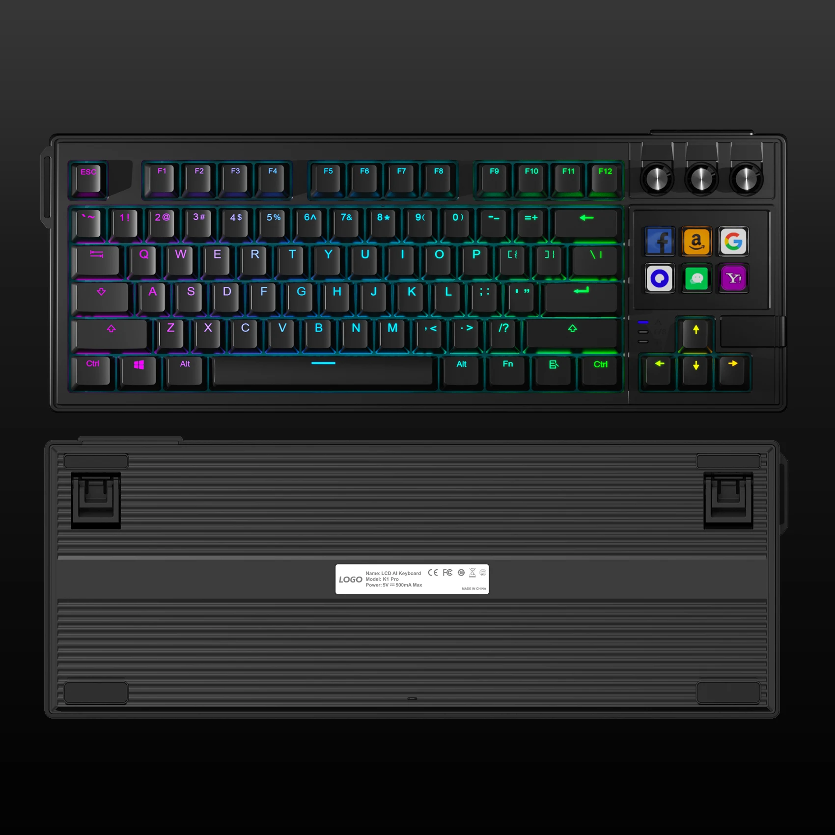 MiraBox K1 Pro メカニカルキーボード LCDキー搭載 ストリームデッキ