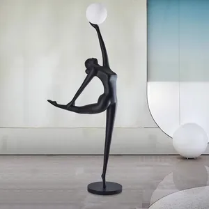 Designer Design Art Postmodern Office Hall Exhibition Hall Creative Vertical LED Human Sculpture Floor Lamp Standing Lamp