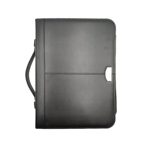 Custom Logo Luxury A4 Leather Presentation Folder Travel File Document Bag
