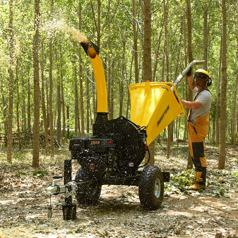 AUSTTER  Auto Feeding Trailer Mounted  Industrial Agriculture Wood Shredder Wood Chipper for Forestry Garden