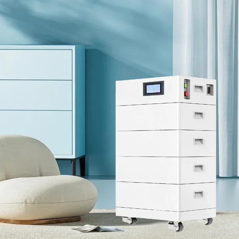 Високовольтні акумулятори для систем накопичення енергії на основі LiFePO4 потужністю 15 кВт, 30 кВт, стекований сонячний литієвий акумулятор 48 В, 100 А·год для домашньої сонячної енергосистеми